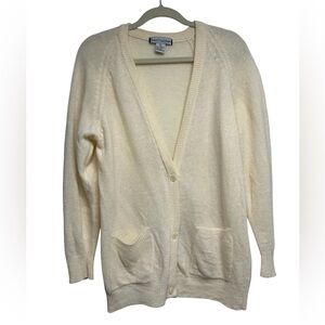 Reed Hunter 96% Lambswool Cardigan – Buttercream Yellow, Size Small